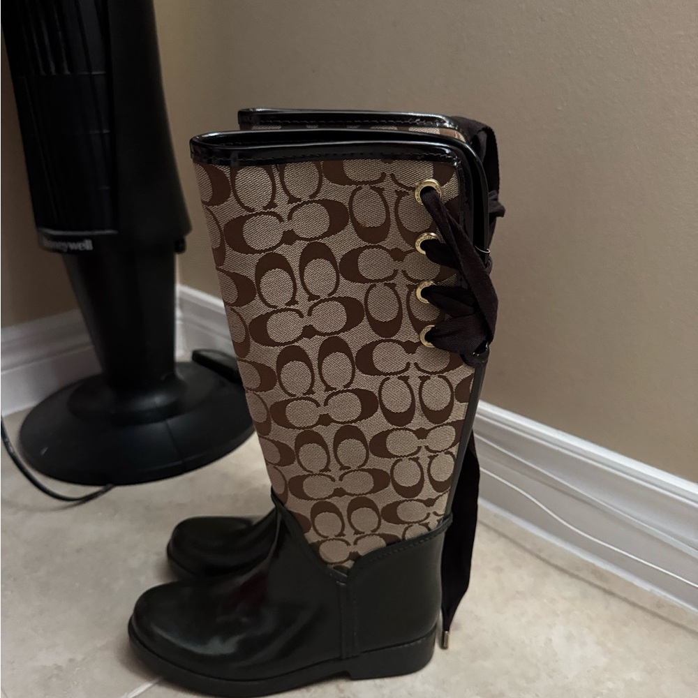 Coach Brown rain Boots